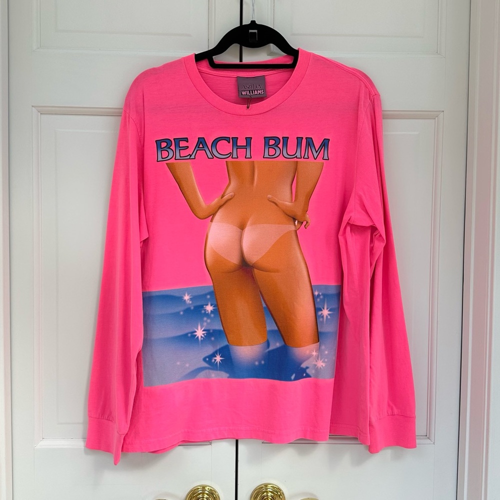 Ashley Williams Pink Beach Bum Graphic Tee